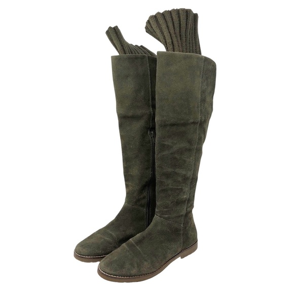 Corso‎ Como Radar Flat Boots in Green Suede - Picture 2 of 11